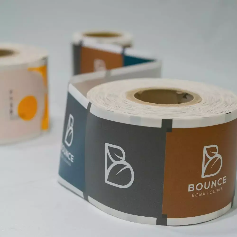 Marka Logolu Özel Bubble Tea Ambalaj Filmi Tasarımı