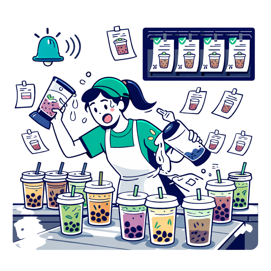 [Yoğun bir bar tezgahının illüstrasyonu]